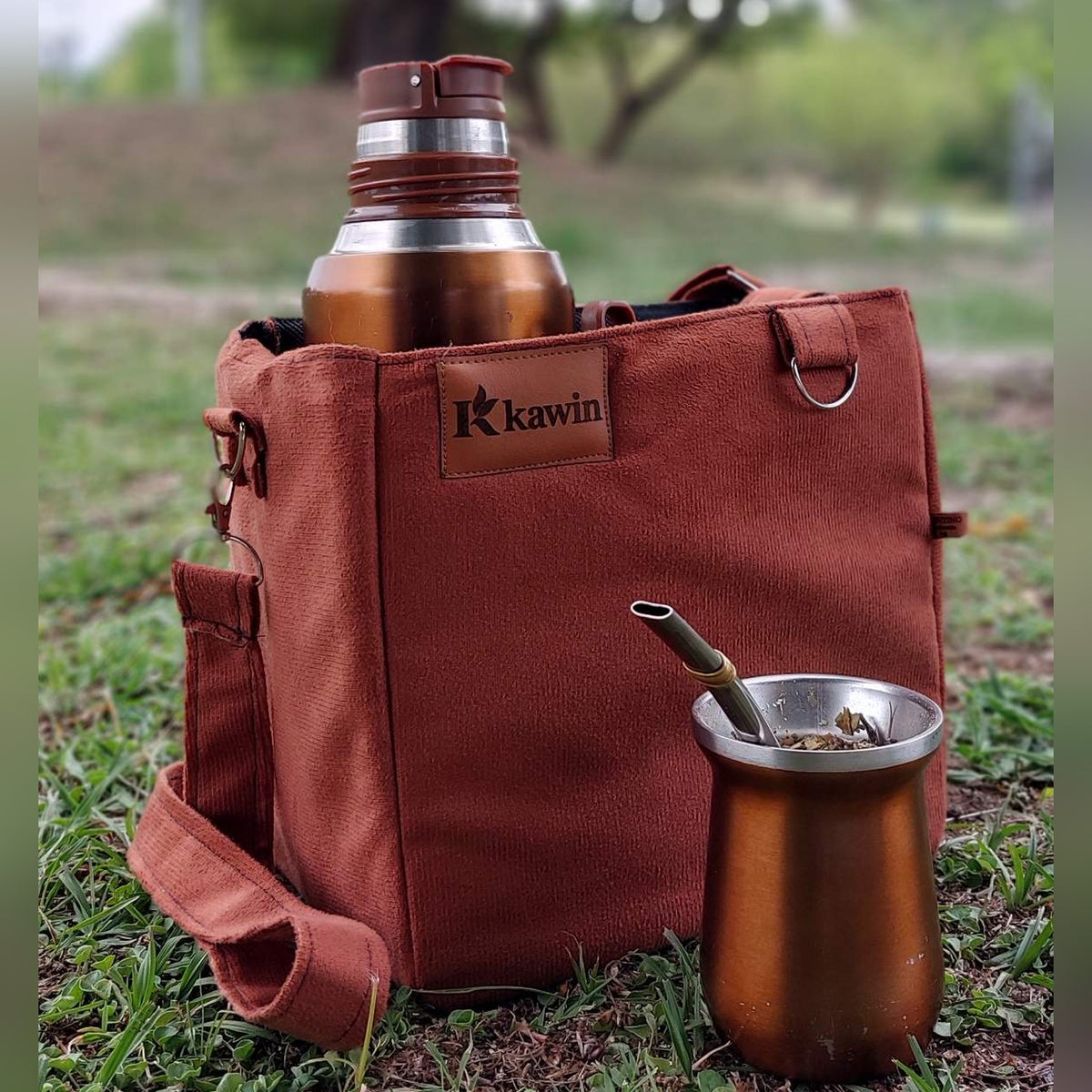 Bolso Matero de Gamuza Porta Termo