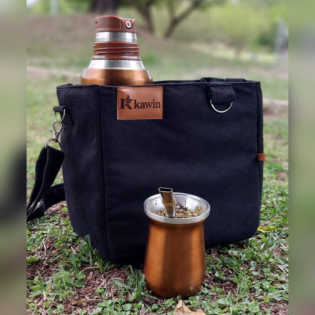 Bolso Matero de Gamuza Porta Termo