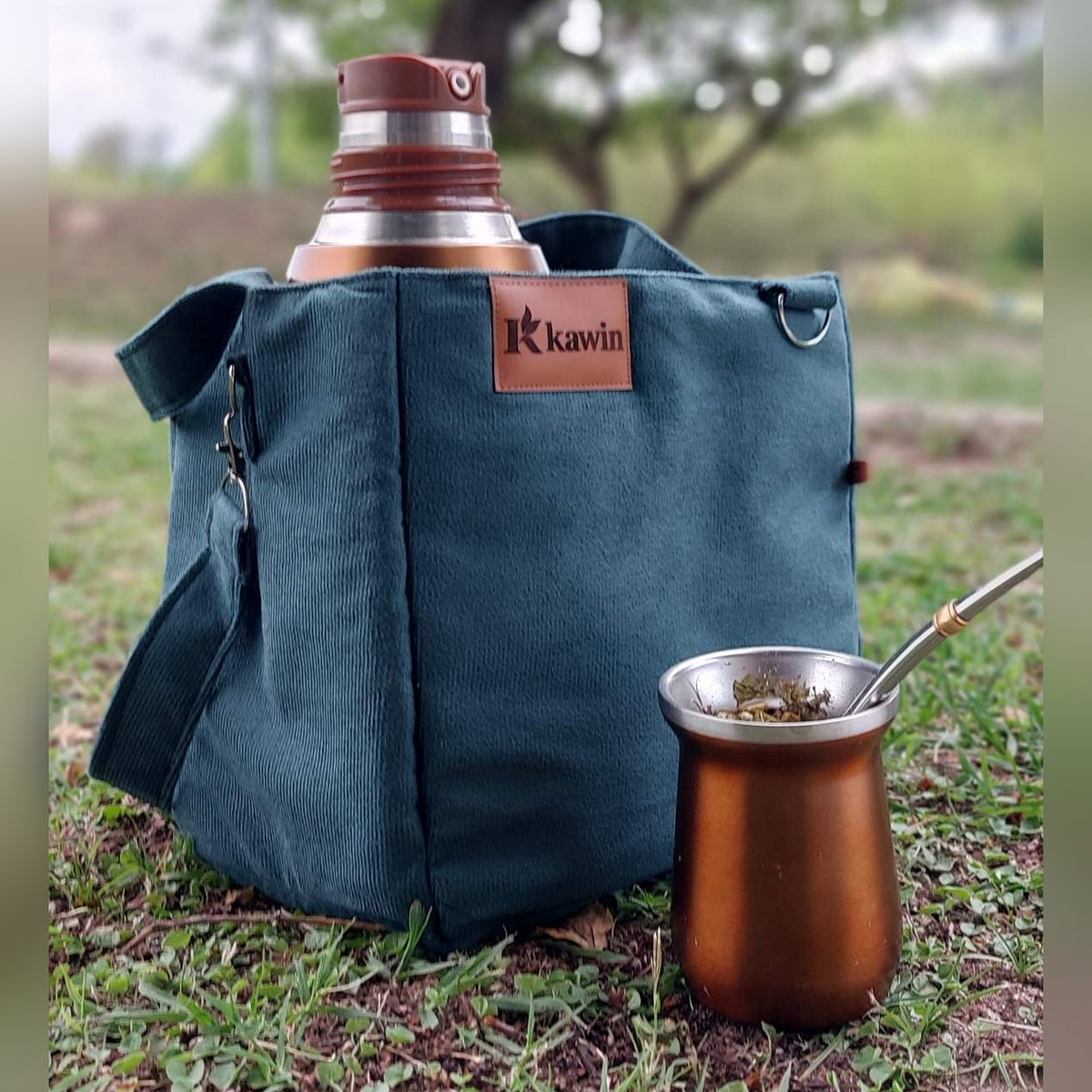 Bolso Matero de Gamuza Porta Termo